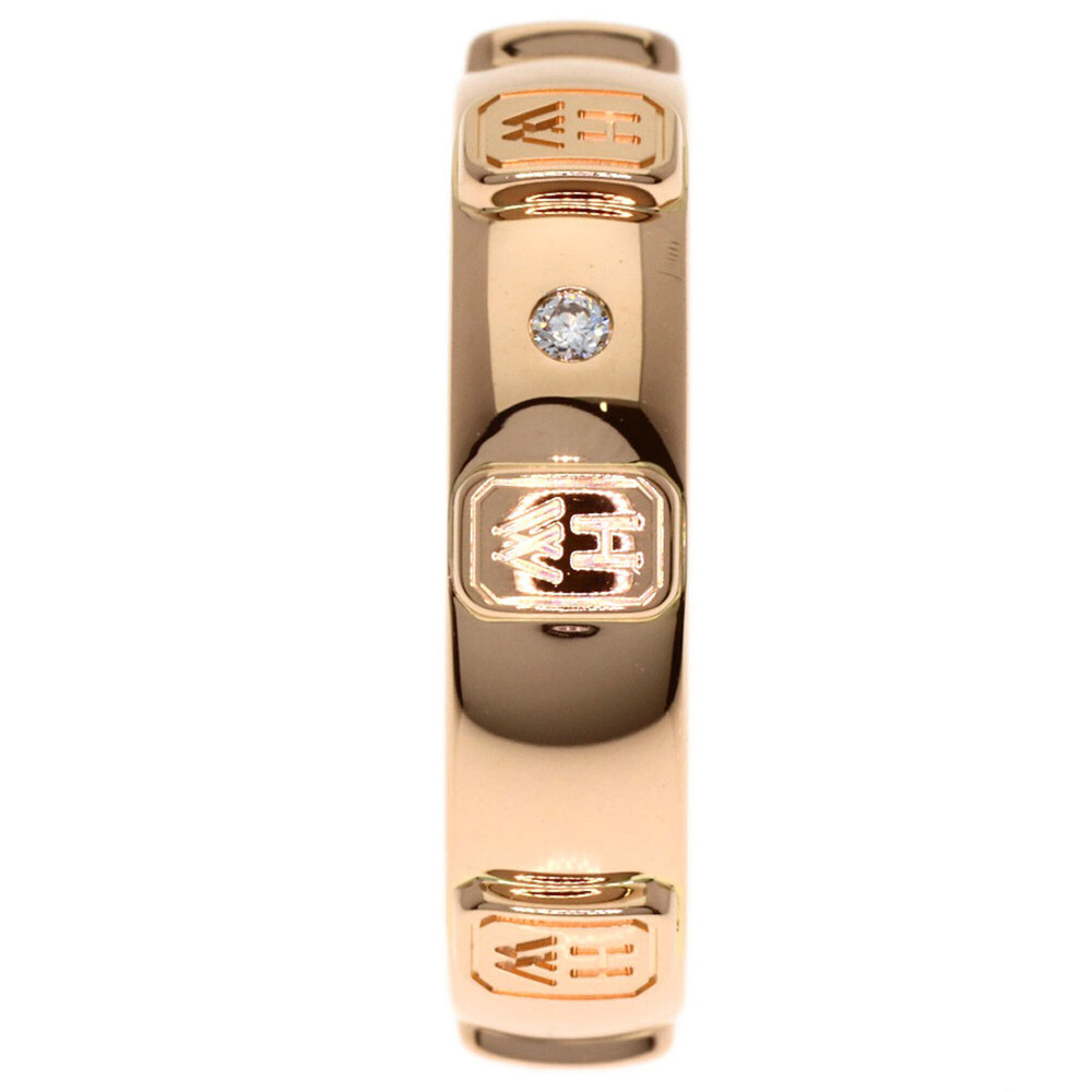 Harry Winston HW Logo Diamond Ring, 18K Pink Gold, Women's - Picture 3 of 7
